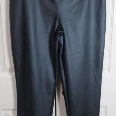 Pink Lily Women's Black Leather Look Jeggings Size XL EUC Stetch